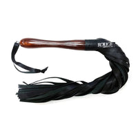 ROUGE - Wooden Handle Leather Flogger -Black