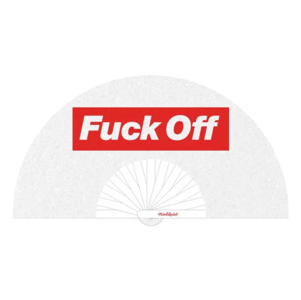 Fuck Off Glittery Wooden Hand Fan
