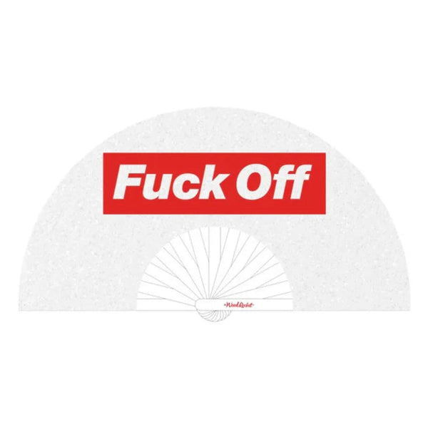 Fuck Off Glittery Wooden Hand Fan