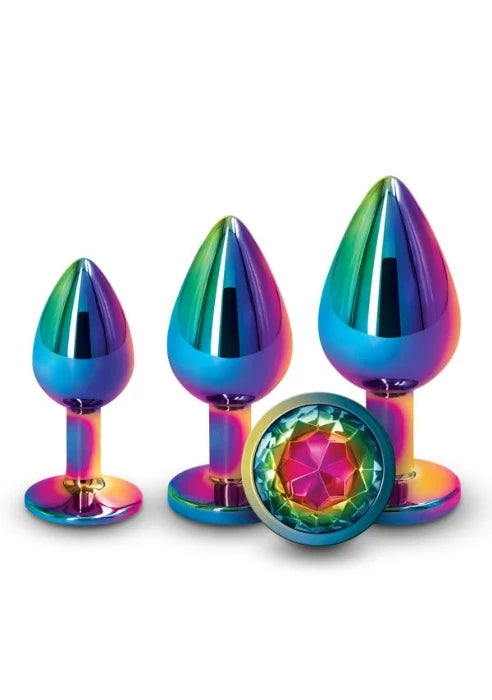 Rear Assets 3-Piece Anal Plug Kit -Rainbow Gems