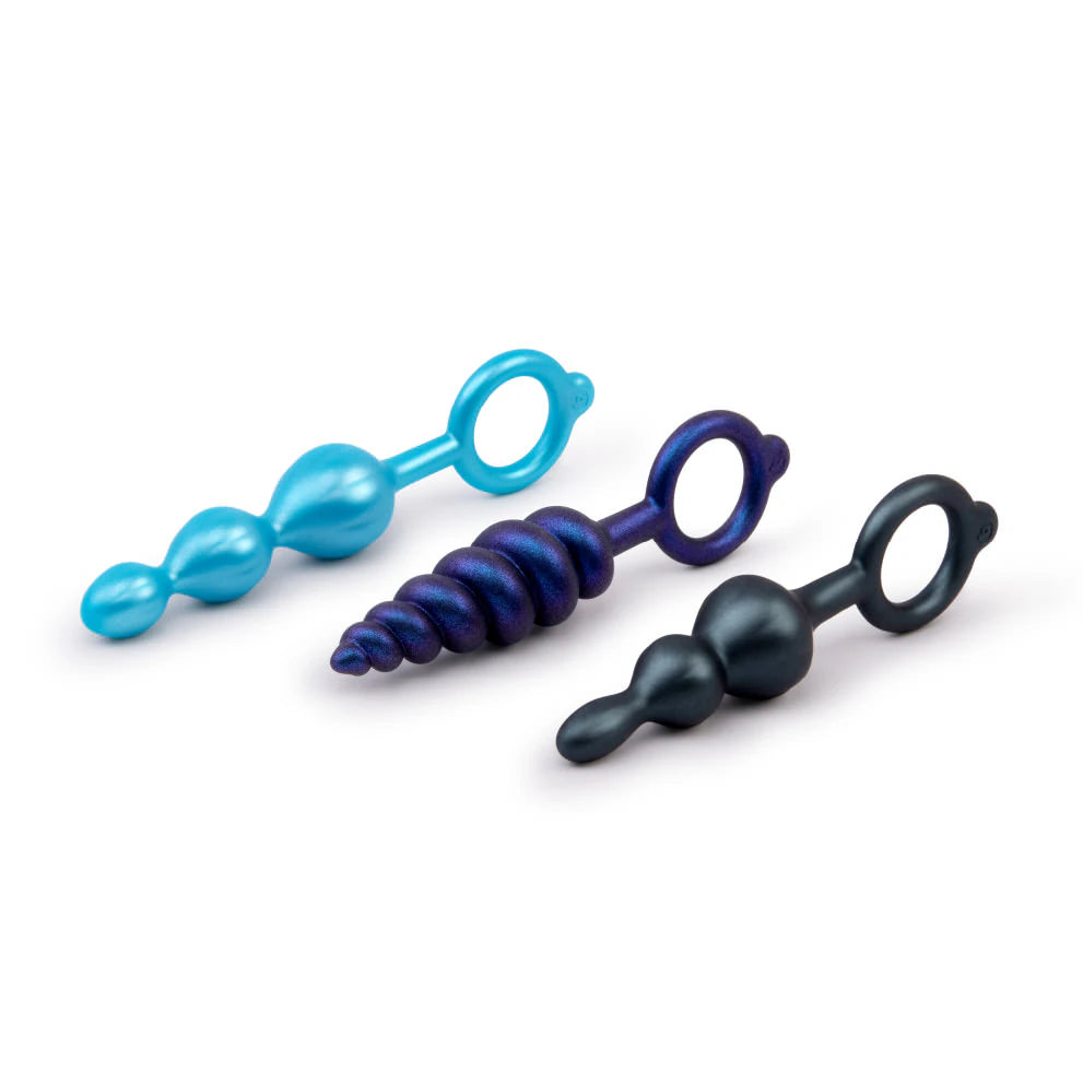 B-Vibe Beaded Butties Bundle Butt Plugs - 3pk