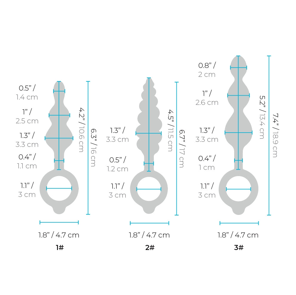 B-Vibe Beaded Butties Bundle Butt Plugs - 3pk