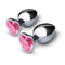 B-Vibe Metal Heart Jewel Plugs - Pink 2pk