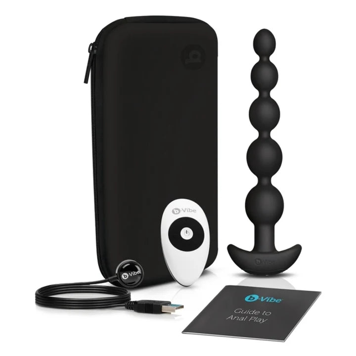 B-Vibe Cinco Anal Beads Black