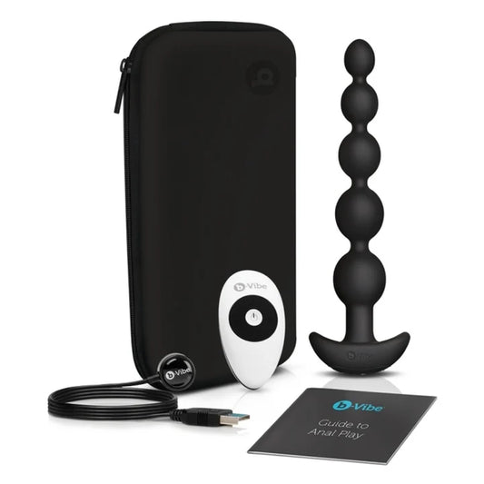 B-Vibe Cinco Anal Beads Black