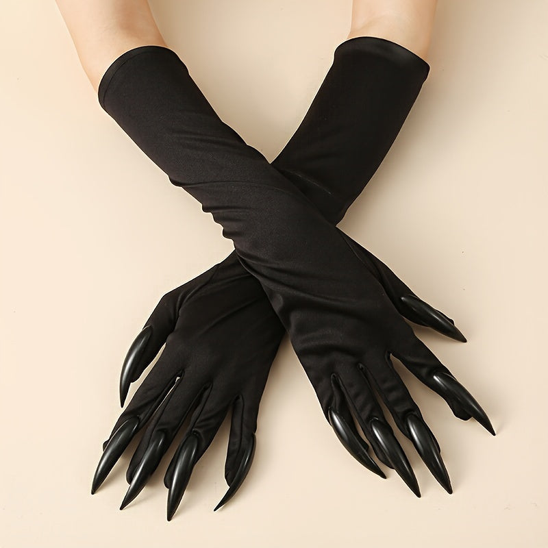 Black gloves with long red claws - view 4