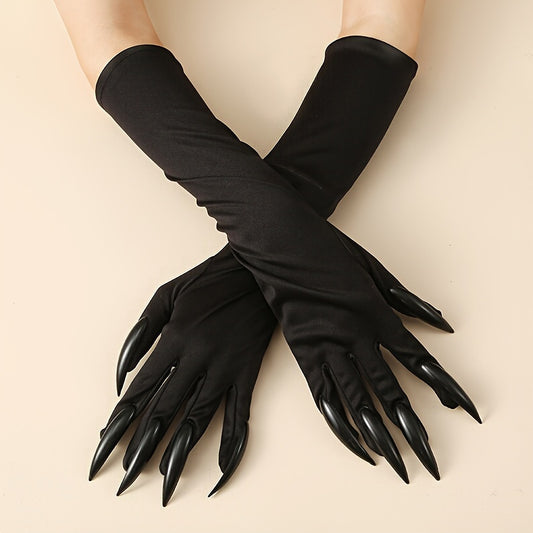 Black gloves with long red claws - view 4