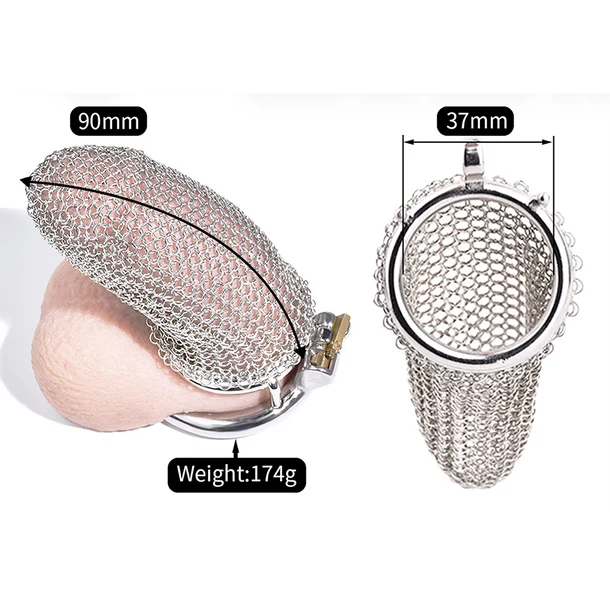 Mesh Chain Chastity CAGE 45mm Pink Elephant