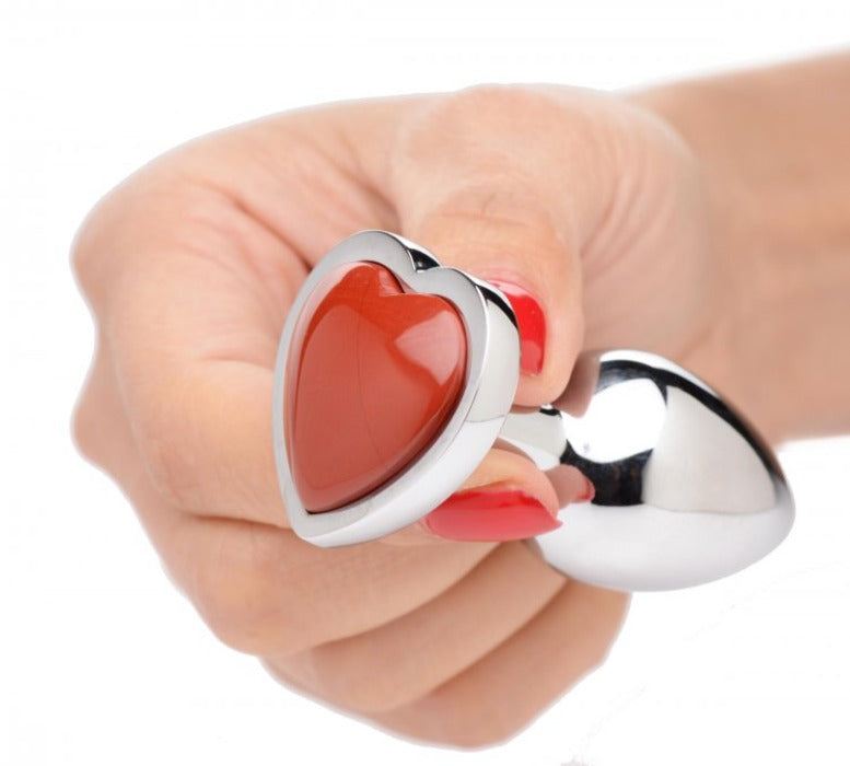 Booty Sparks "Red Jasper Heart" Anal Plug -Small