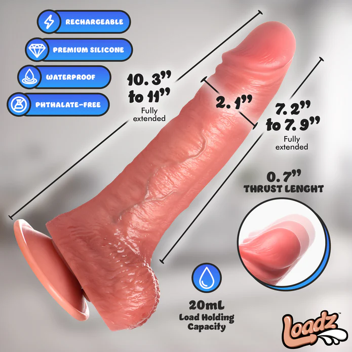 JOCK Thrusting, Vibrating & Squirting Dildo w/ Remote