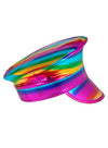 Multicolored visor hat on a white background