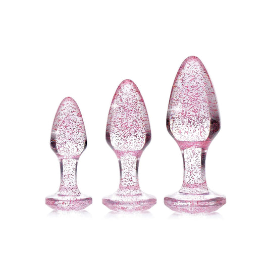 Adam & Eve Glitter Gem Butt Plug Set -Pink