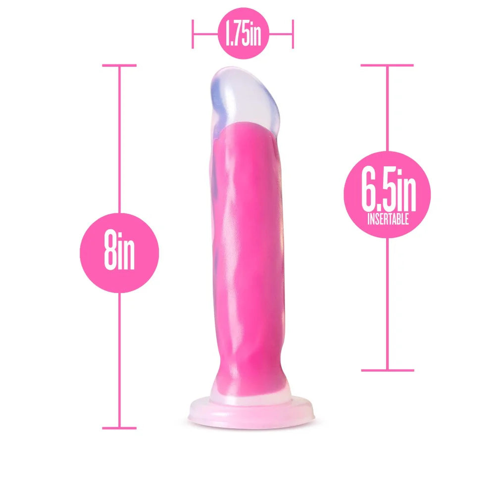 Neo Elite 'Glow In The Dark' 8 inch Dildo -Pink