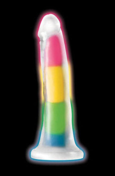 Lollicock 7 in Glow In The Dark "Rainbow" Dildo
