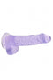 RealRock 8" Crystal Clear Dildo w/ Balls -Purple