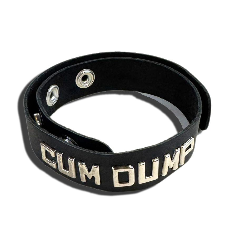 Leather Wordband Collar - Cum Dump