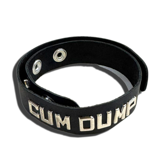 Leather Wordband Collar - Cum Dump