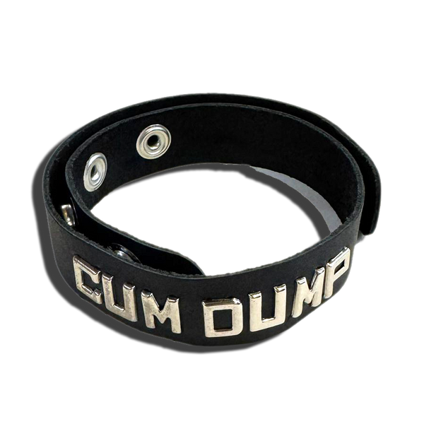 Leather Wordband Collar - Cum Dump