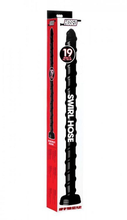 Hosed 19" Swirl Hose Dildo -Black