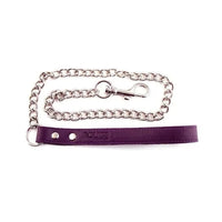Rouge Genuine Leather Lead with Chain - Purple