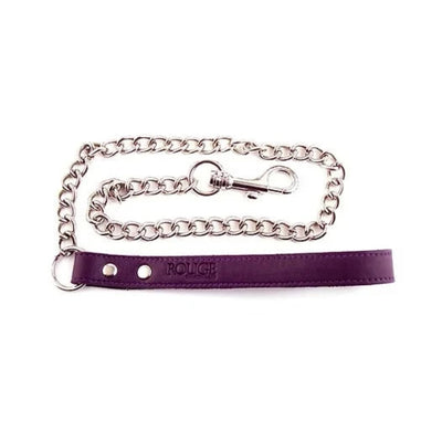 Rouge Genuine Leather Lead with Chain - Purple