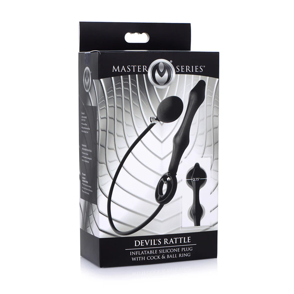 MS 'Devils Rattle' Inflatable Anal Plug w/ Cock and Ball Ring