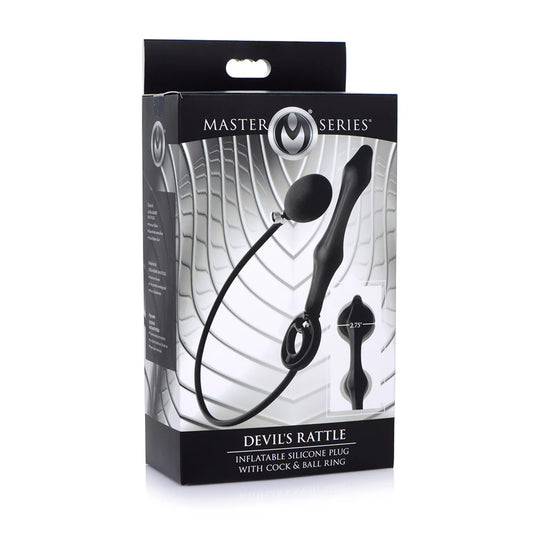MS 'Devils Rattle' Inflatable Anal Plug w/ Cock and Ball Ring