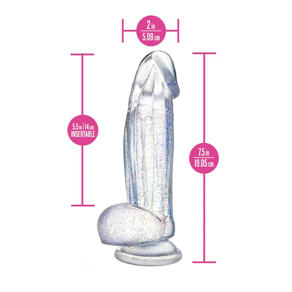 Naturally Yours - Bling - Sparkling Clear Dildo 7.5"