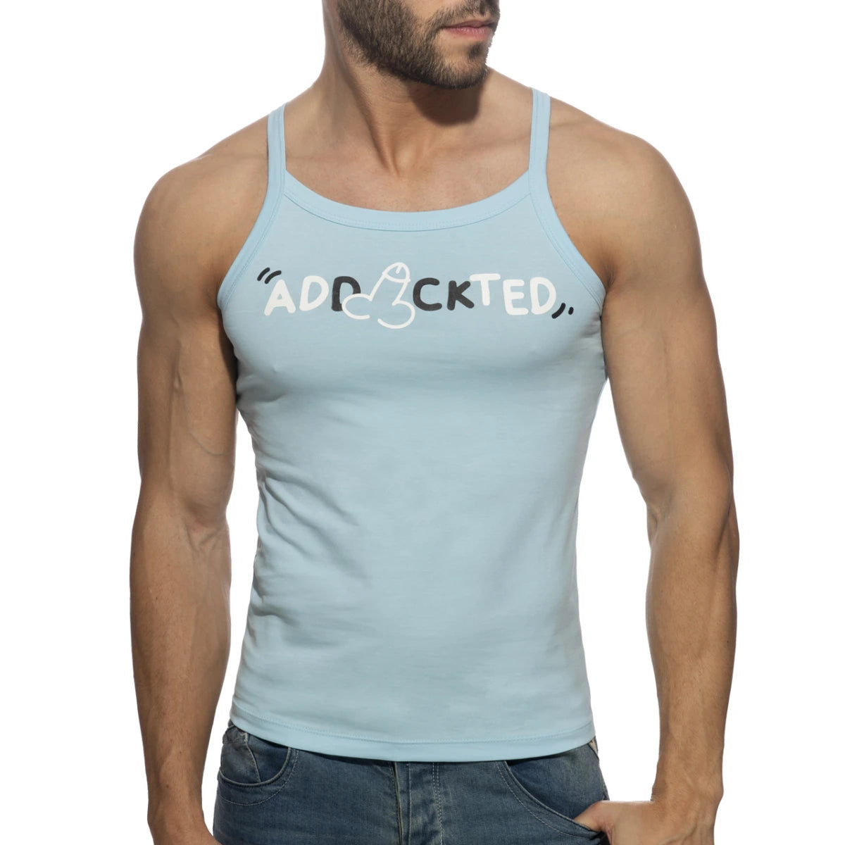 Addicted Dick Addickted Tank Top - White