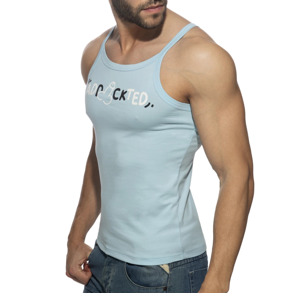 Addicted Dick Addickted Tank Top - White