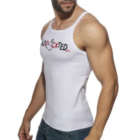 Addicted Dick Addickted Tank Top - White