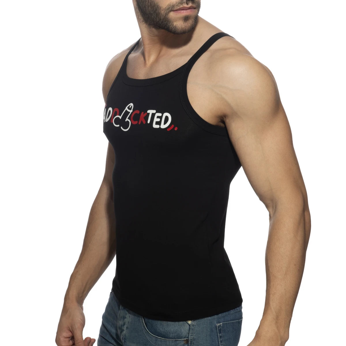 Addicted Dick Addickted Tank Top - White