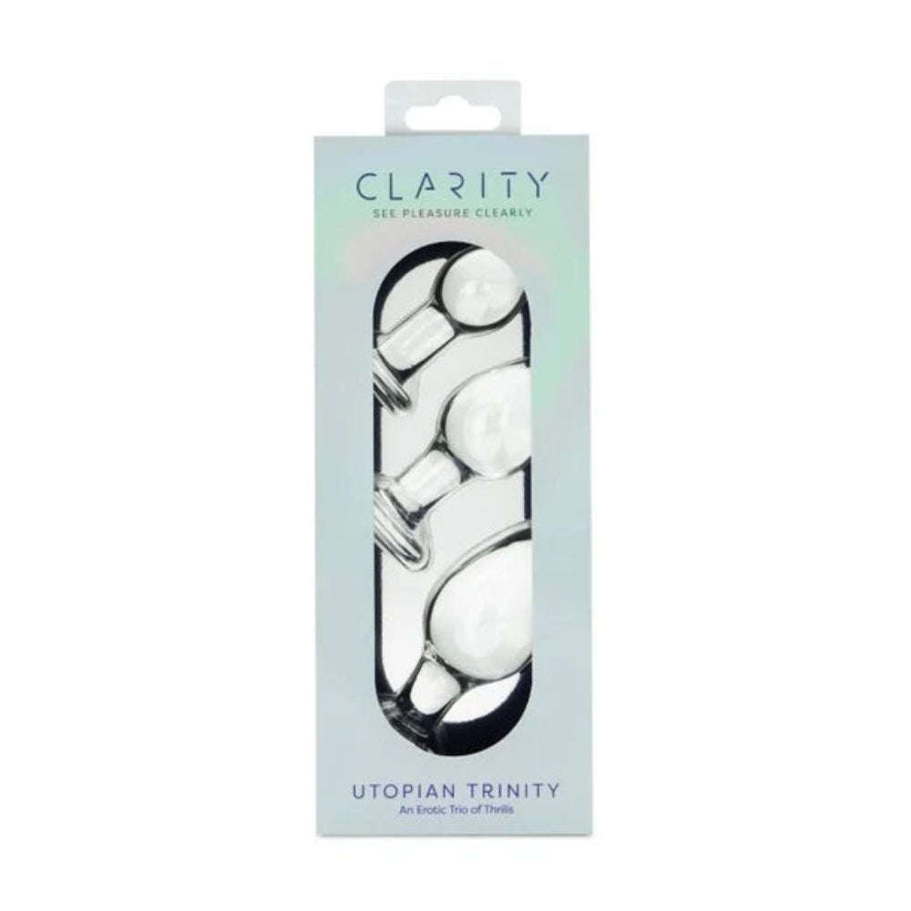 Clarity - Glass - Utopian Trinity Anal Plugs 3pc Set