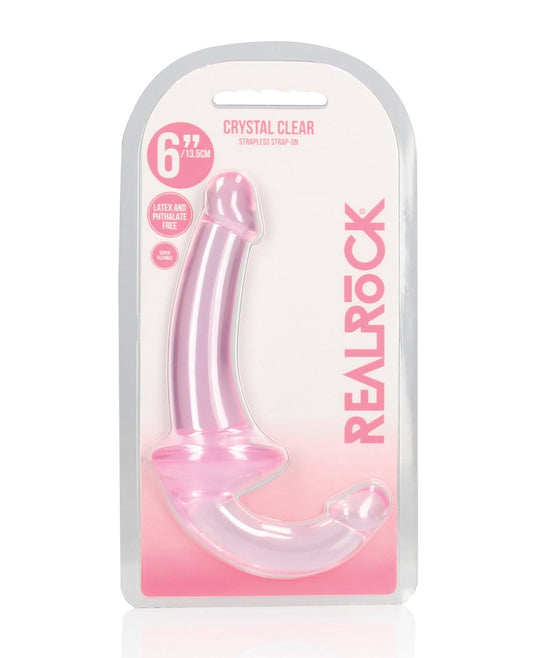 RealRock Crystal Clear 6" Strapless Strap-On -Pink