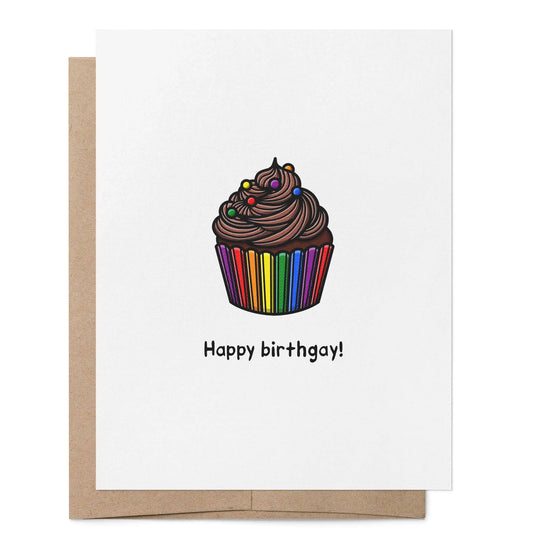 Happy Birthgay Cupcake card