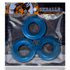 Oxballs &quot;Fat Willy&quot; 3 Pack Cock Rings -Space Blue