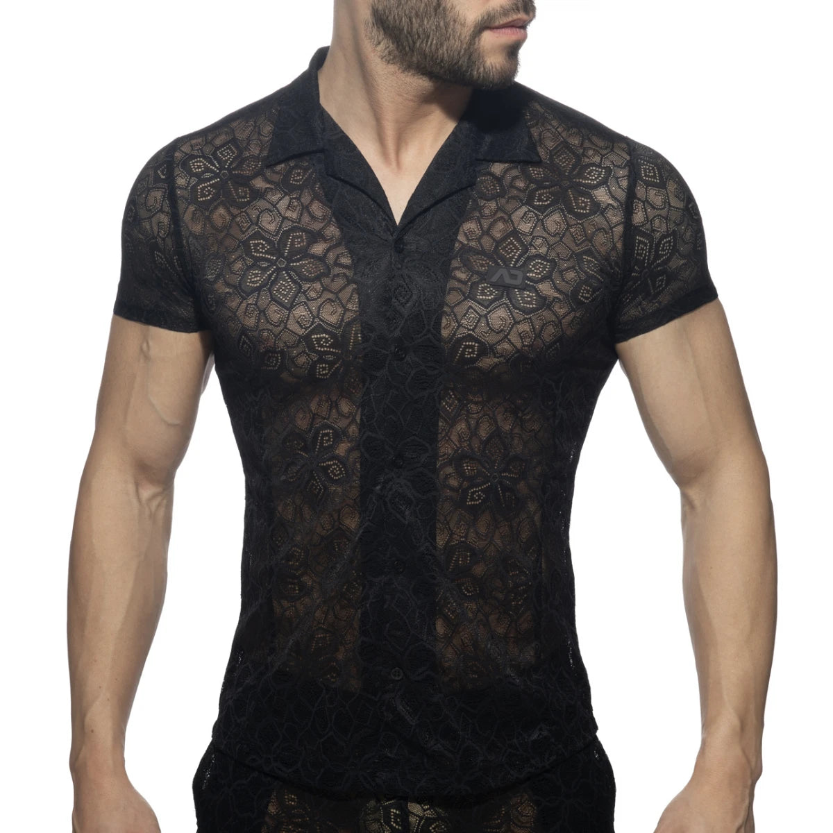 Addicted Flowery Lace Shirt - Black