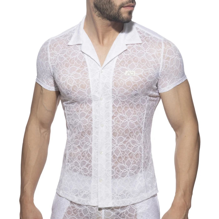 Addicted Flowery Lace Shirt - White