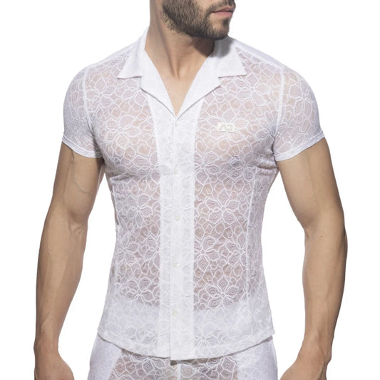 Addicted Flowery Lace Shirt - White