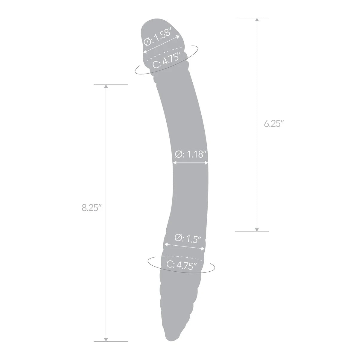Glas 11" Double Sided G-Spot Dildo - Blue