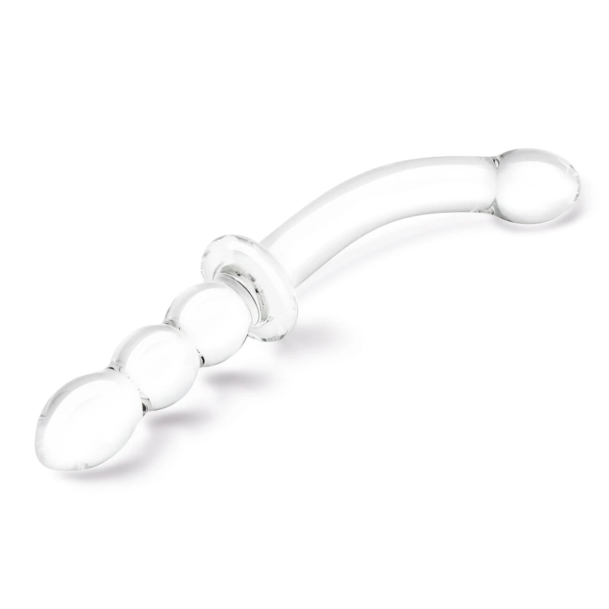 Glas 12" Girthy Ribbed G-Spot Dildo With Handle Grip