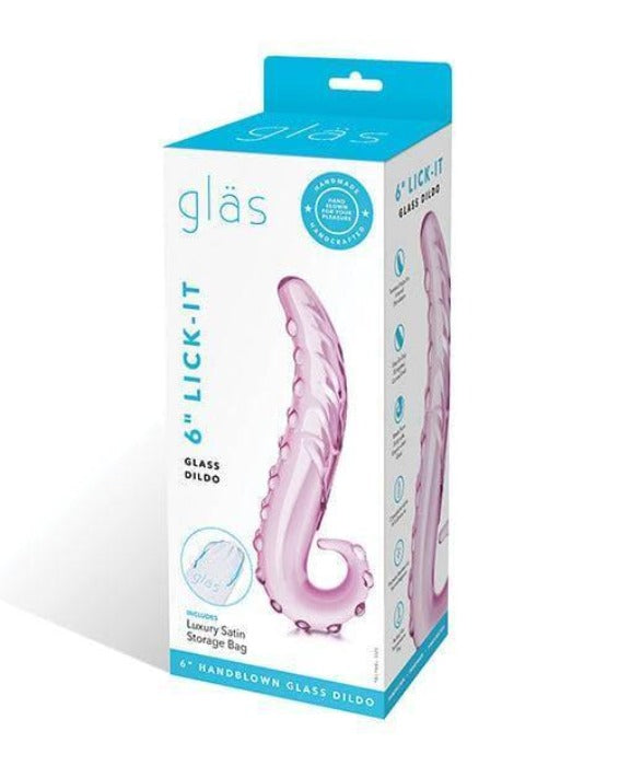 gläs Lick-It 6" Glass Dildo -Pink