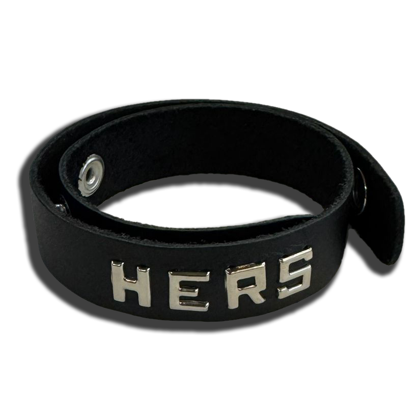 Leather Wordband Collar - Hers
