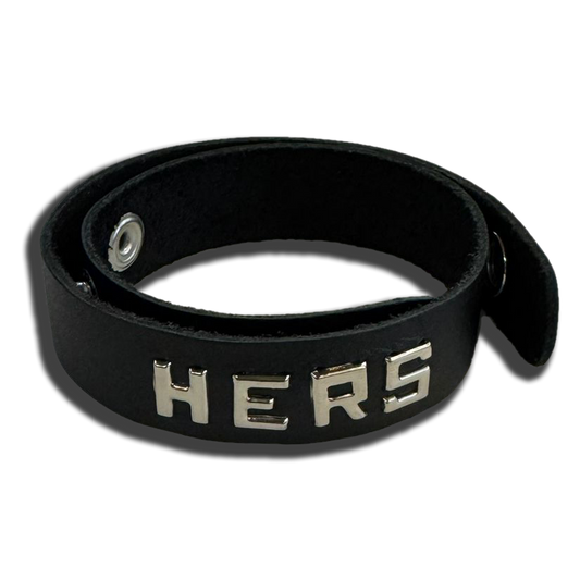 Leather Wordband Collar - Hers