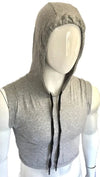 Hooded Crop Tank - Grey Cotton