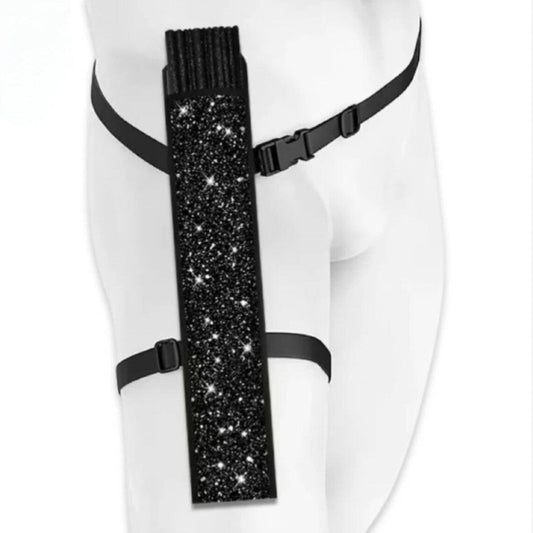 690- Fan Leg Holder -Black Glitter