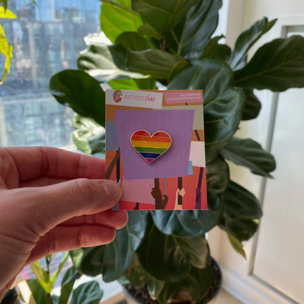 Pride Rainbow Heart Pin
