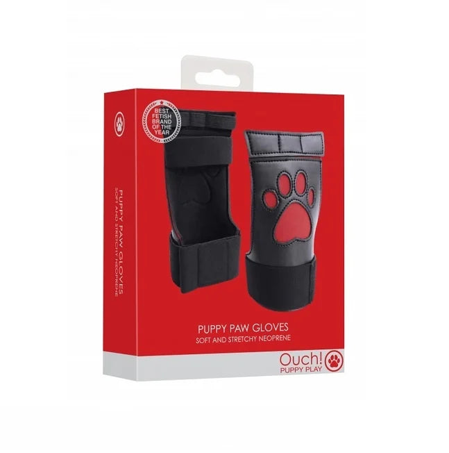 Ouch! "Puppy Paw" Neoprene Gloves -Red