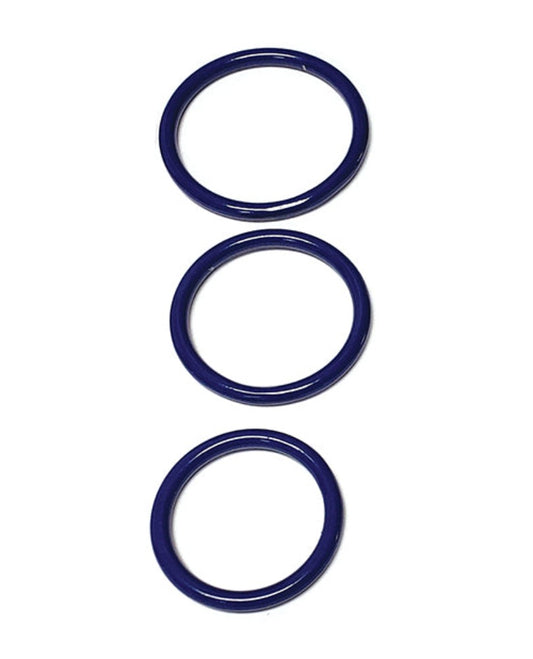 Spartacus "3 Piece" Steel Cock Ring Set -Blue