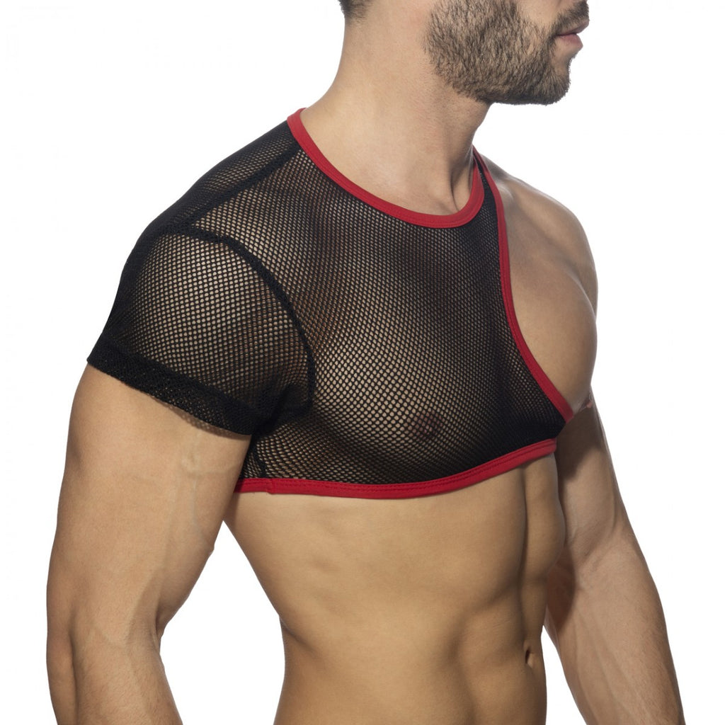 AD Fetish Irregular Mesh Crop Top